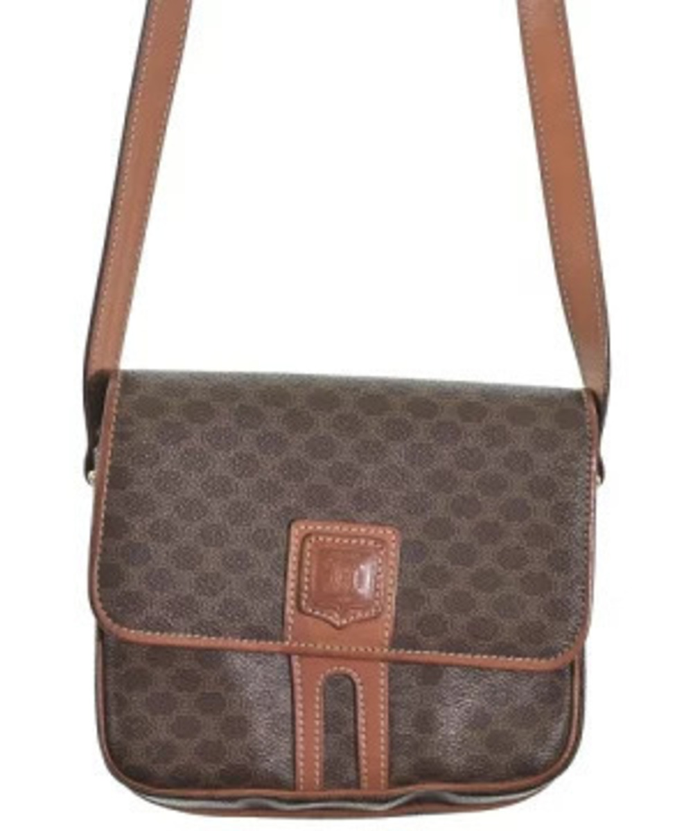 Celine Shoulder Bag Brown x Beige Cream All over